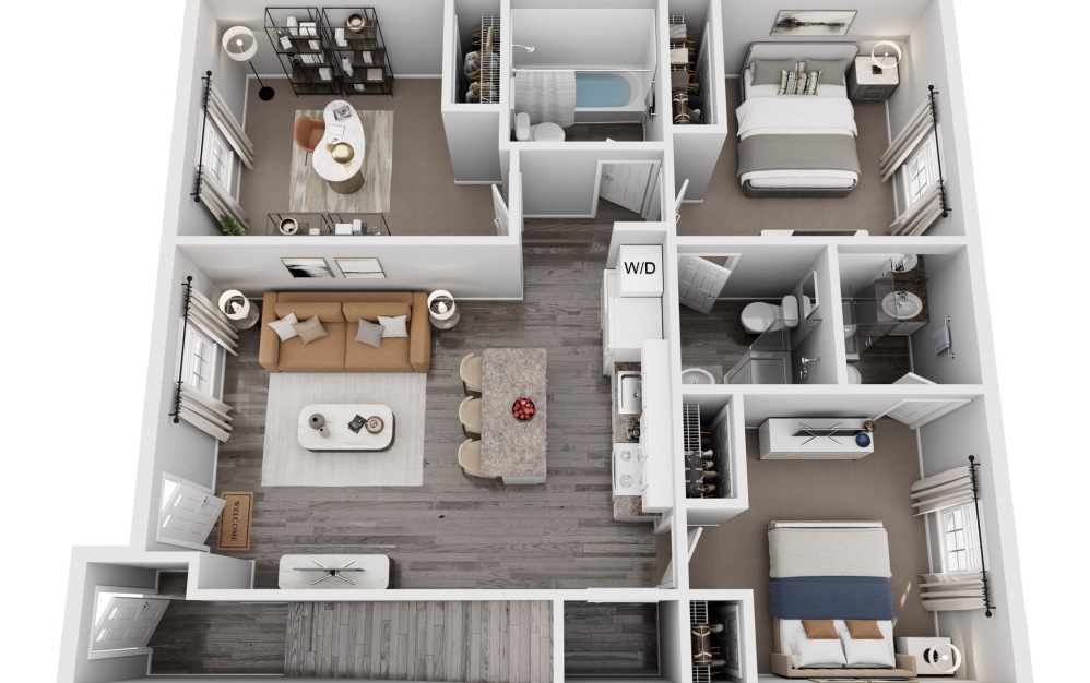 2 bedroom floor plan